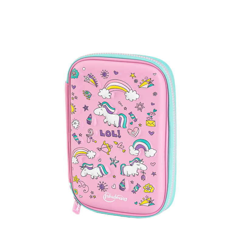 Pink Unicorns & Rainbows Hardtop Pencil Case