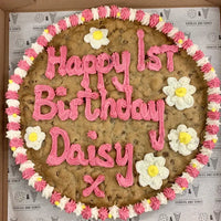 Giant Personalised Cookie Pink & White Cookies & Cones