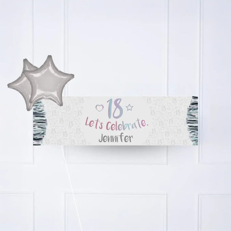 Iridescent 18th Personalised Party Banner No 2 Balloons Personalised Banner