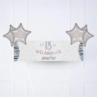 Iridescent 18th Personalised Party Banner No 4 Balloons Personalised Banner