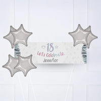 Iridescent 18th Personalised Party Banner No 6 Balloons Personalised Banner