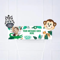 Go Wild Jungle Personalised Party Banner Yes Yes add both balloons Personalised Banner