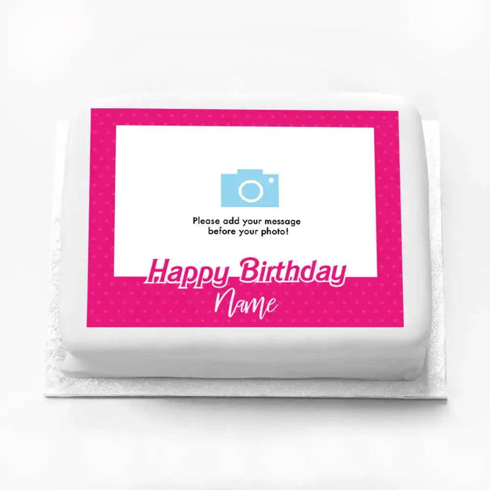 Personalised Photo Cake - Barbie Photo & Message Personalised Cake
