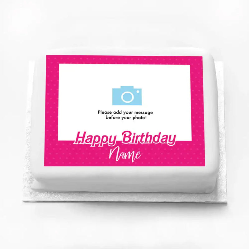 Personalised Photo Cake - Barbie Photo & Message Personalised Cake