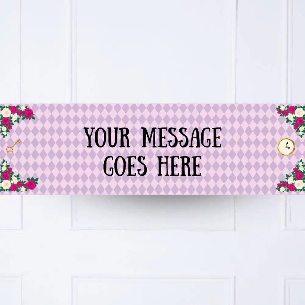 Alice in Wonderland Personalised Party Banner No Personalised Banner