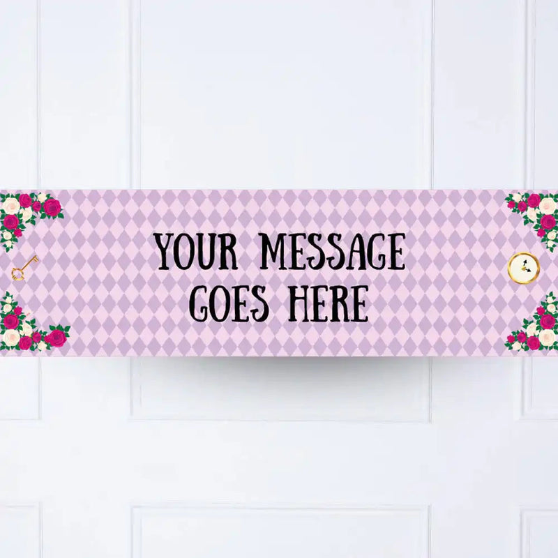 Alice in Wonderland Personalised Party Banner No Personalised Banner
