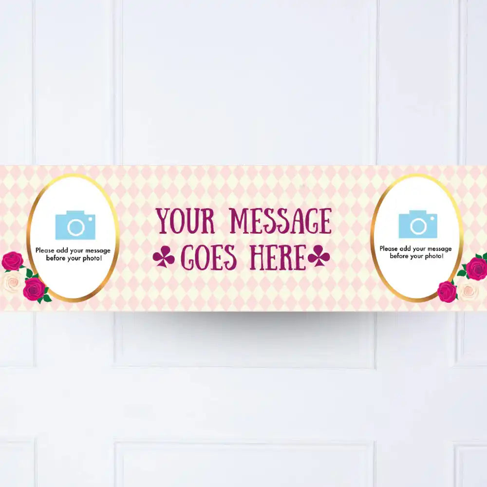 Alice in Wonderland Personalised Party Banner Yes Personalised Banner