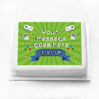 Personalised Photo Cake - Game On! Message Only Personalised Cake
