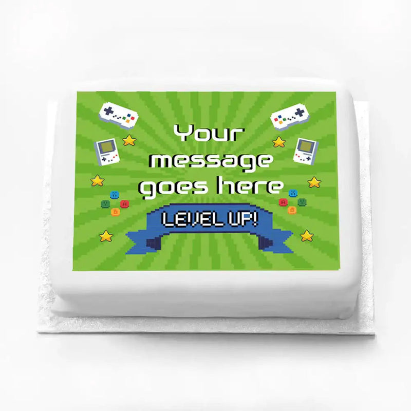 Personalised Photo Cake - Game On! Message Only Personalised Cake