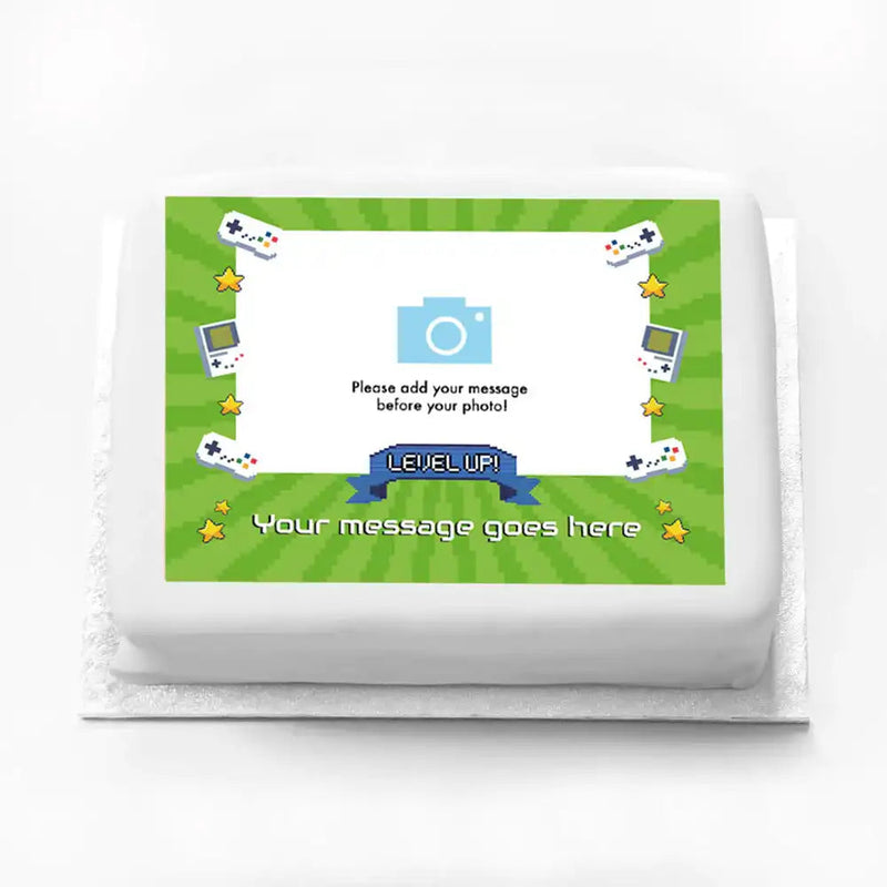 Personalised Photo Cake - Game On! Photo & Message Personalised Cake