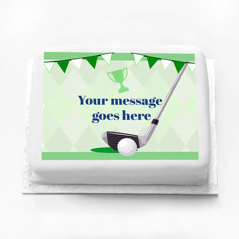 Personalised Photo Cake - Golf Message Only Personalised Cake