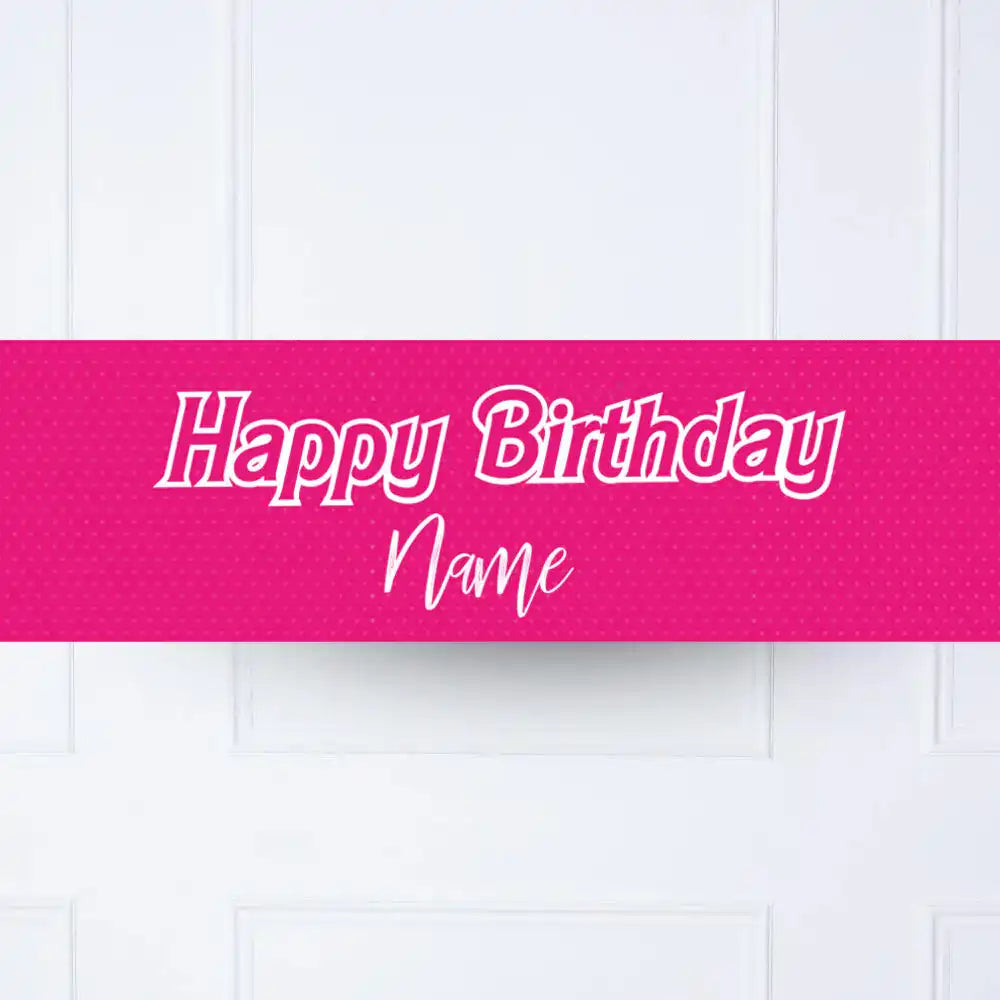 Barbie Personalised Party Banner No Personalised Banner