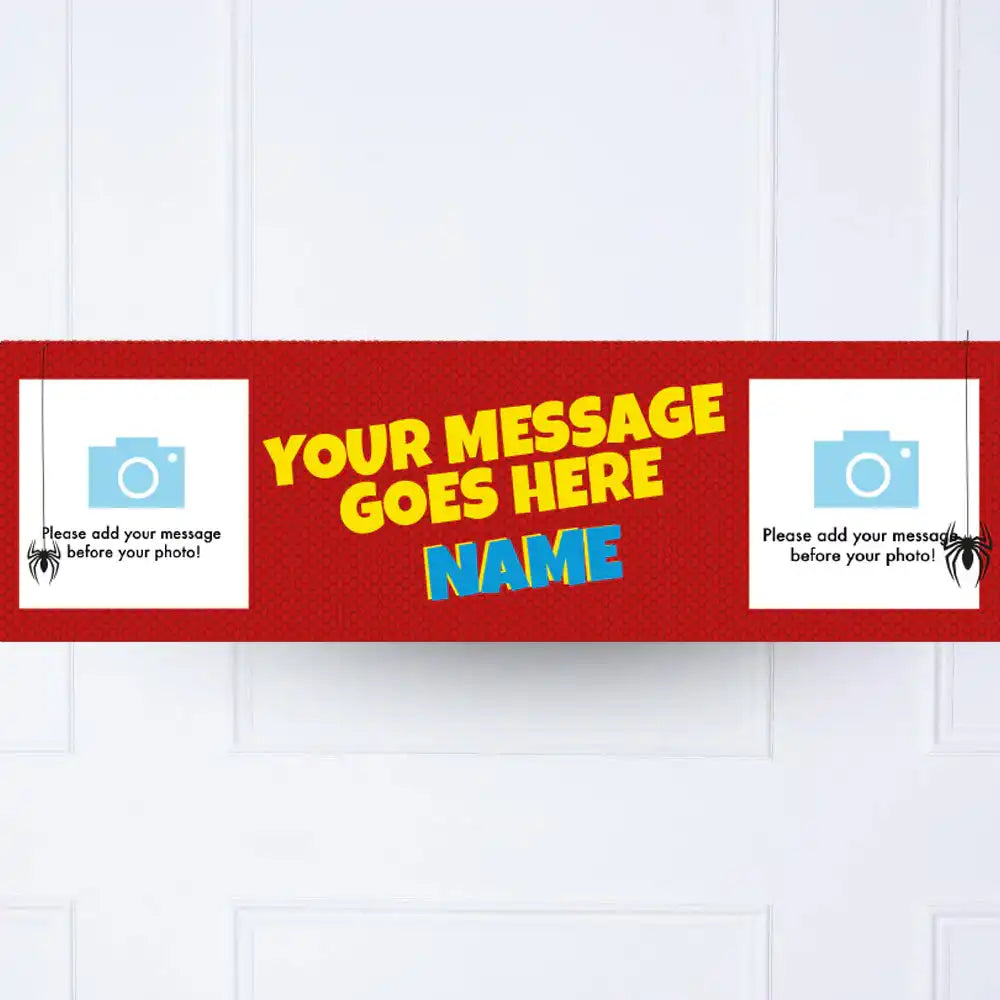 Spiderman Personalised Party Banner Yes Personalised Banner