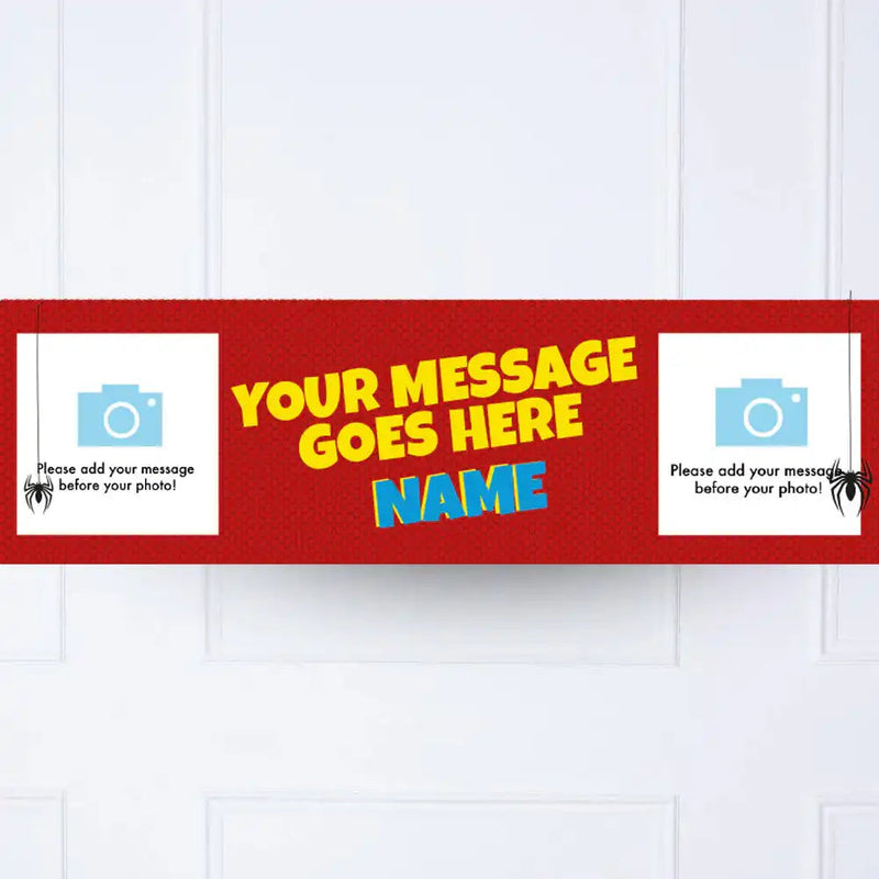 Spiderman Personalised Party Banner Yes Personalised Banner