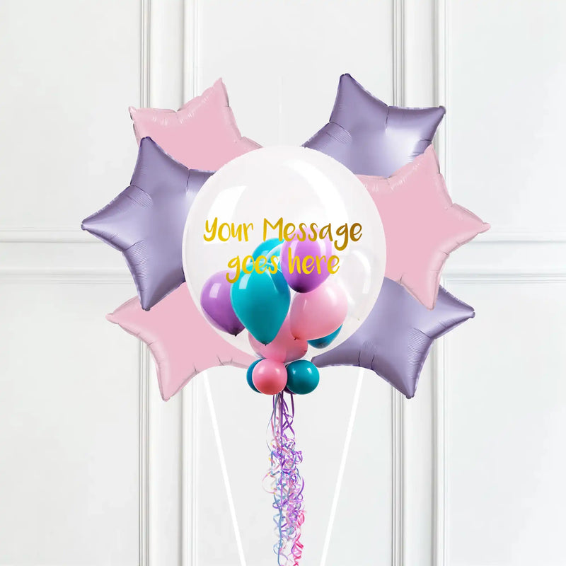 Personalised Bubble Balloon in a Box – Magical Oceans 6 Extra Balloons Personalised Balloons