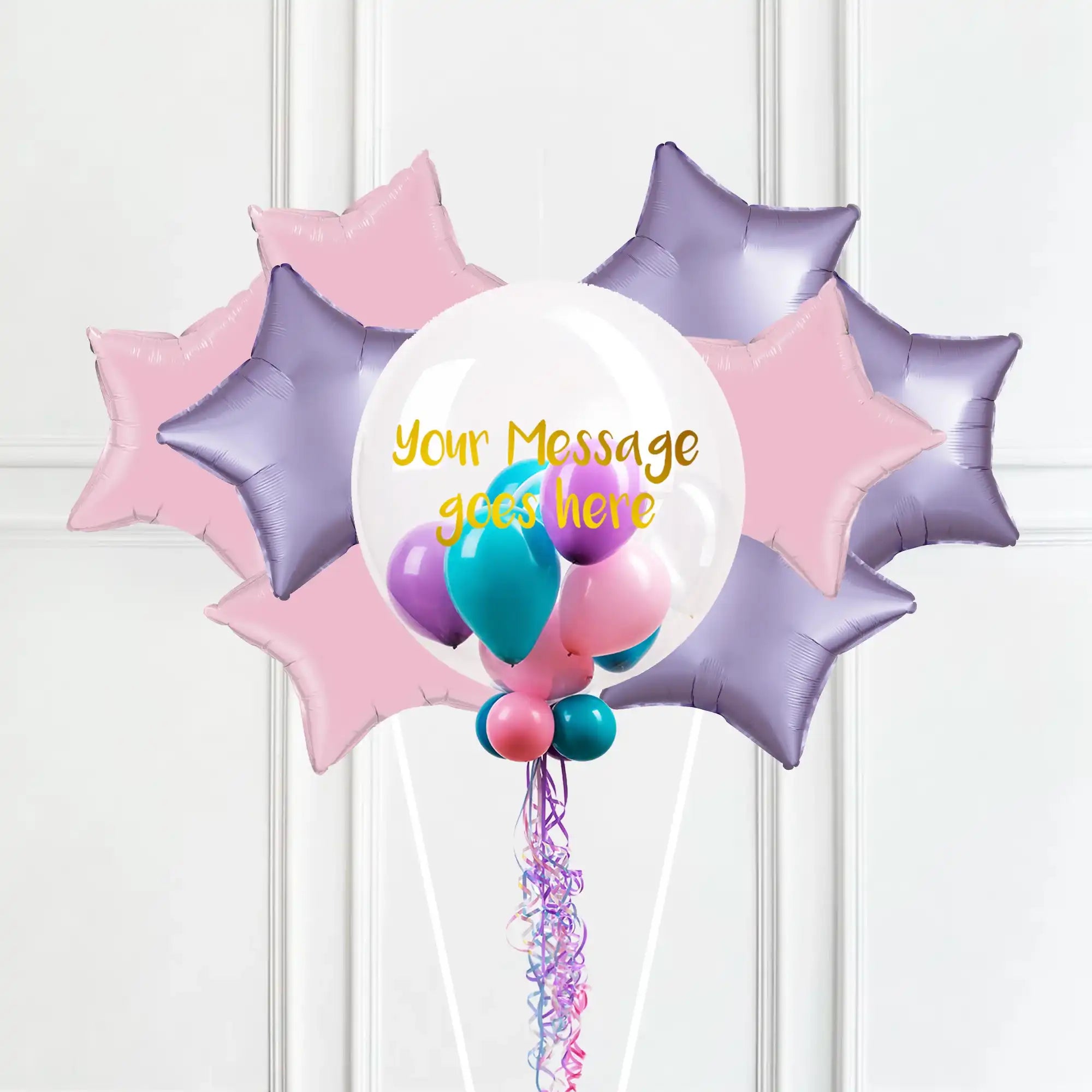 Personalised Bubble Balloon in a Box – Magical Oceans 8 Extra Balloons Personalised Balloons