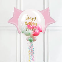 Personalised Bubble Balloon in a Box – Marshmallow 2 Extra Balloons Personalised Balloons