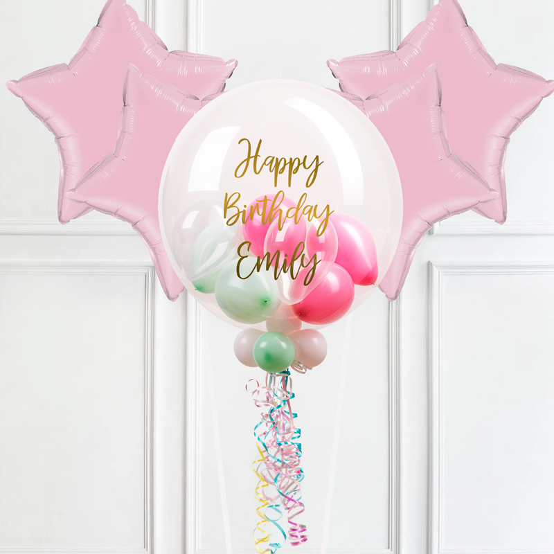 Personalised Bubble Balloon in a Box – Marshmallow