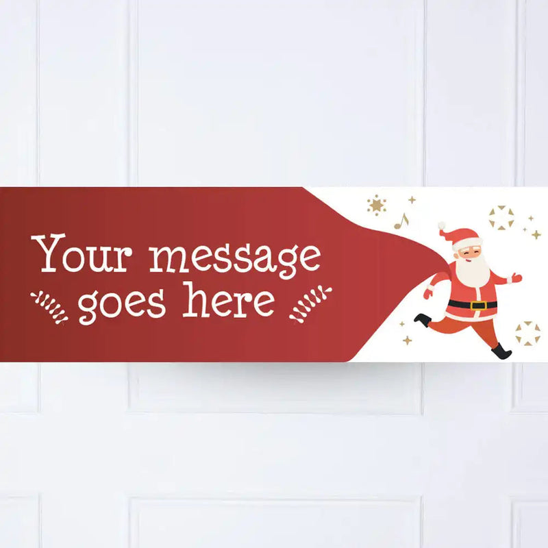 Santa on the Run Personalised Party Banner No Personalised Banner
