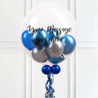 Personalised Bubble Balloon in a Box – Midnight Blue None Personalised Balloons
