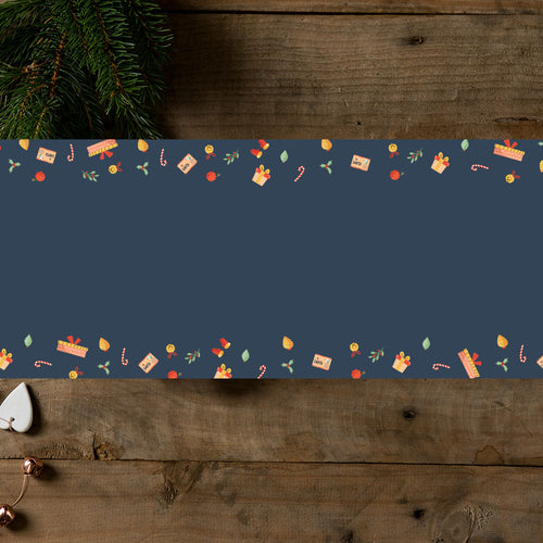 Personalised Table Runner - Navy Festive Fun