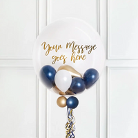 Personalised Bubble Balloon in a Box - Navy Luxe None Personalised Balloons