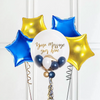 Personalised Bubble Balloon in a Box - Navy Luxe 4 extra Balloons Personalised Balloons