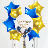 Personalised Bubble Balloon in a Box - Navy Luxe 8 Extra Balloons Personalised Balloons