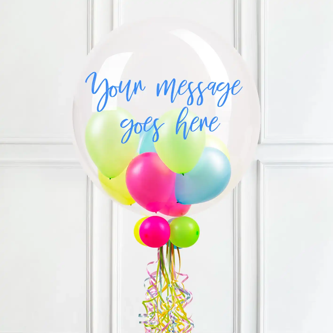 Personalised Bubble Balloon in a Box – Neon None Personalised Balloons