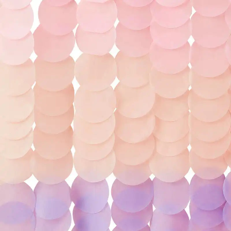 Pink and Lilac Tissue Paper Disc Party Backdrop General Party
