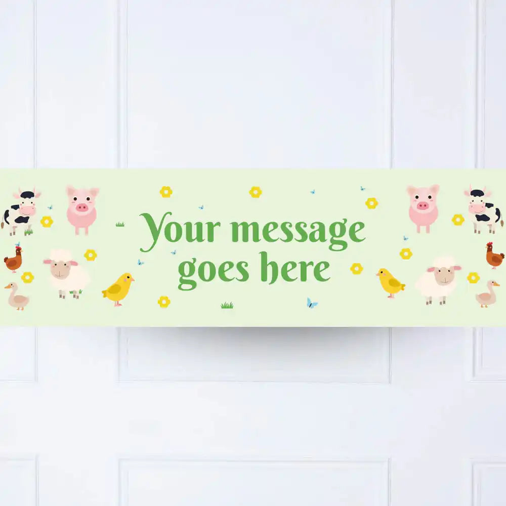 On The Farm Personalised Party Banner No None Personalised Banner