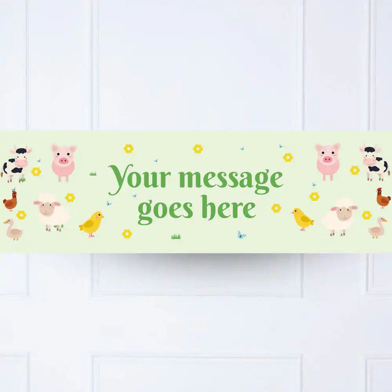 On The Farm Personalised Party Banner No None Personalised Banner