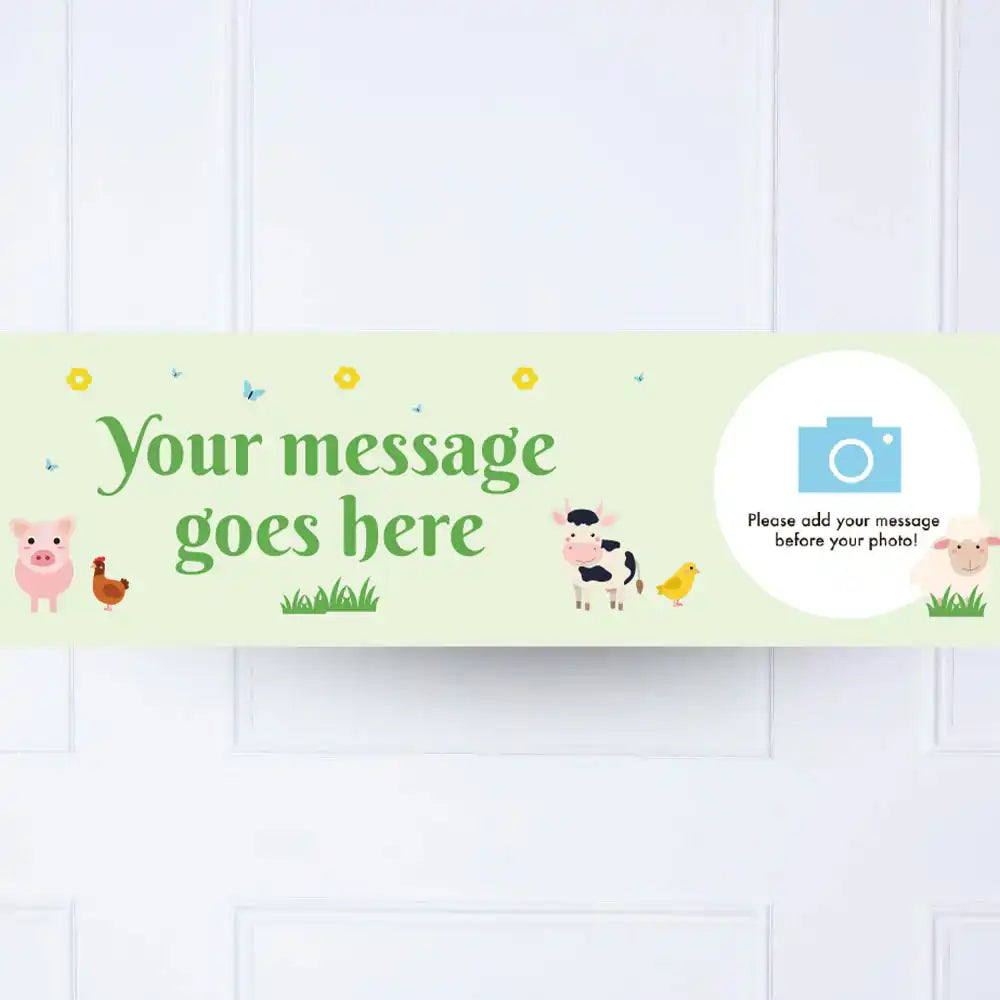 On The Farm Personalised Party Banner Yes None Personalised Banner
