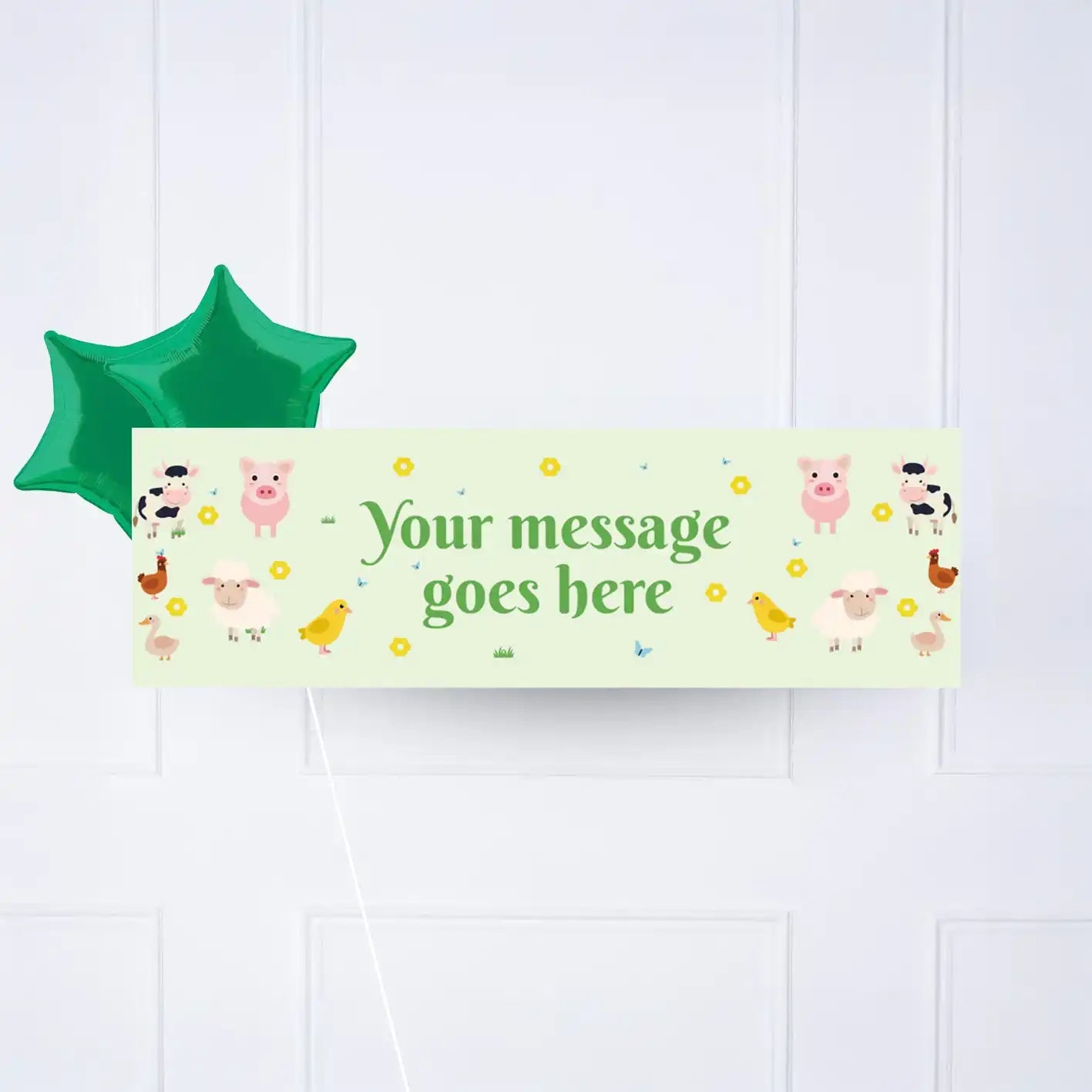 On The Farm Personalised Party Banner No 2 Balloons Personalised Banner