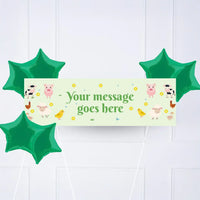 On The Farm Personalised Party Banner No 6 Balloons Personalised Banner