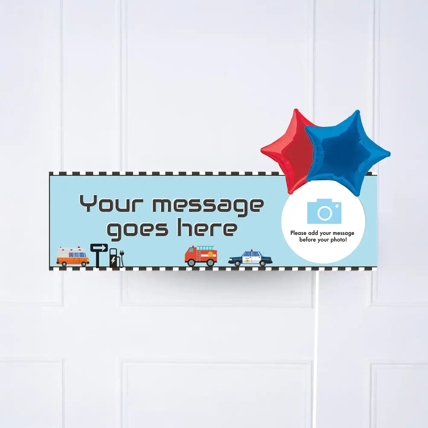 On The Road Personalised Party Banner Yes 2 Balloons Personalised Banner