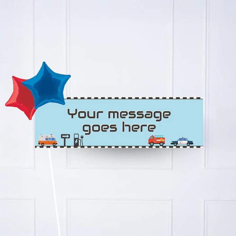 On The Road Personalised Party Banner No 2 Balloons Personalised Banner