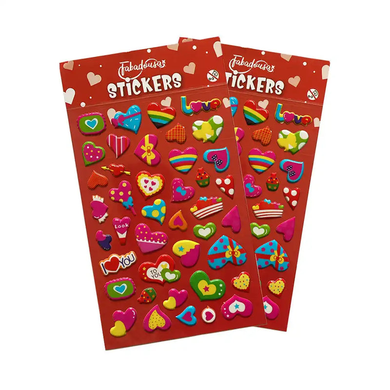 Card Heart Sticker Love Heart Stickers (Pack of 3 Sheets) – Party Pieces