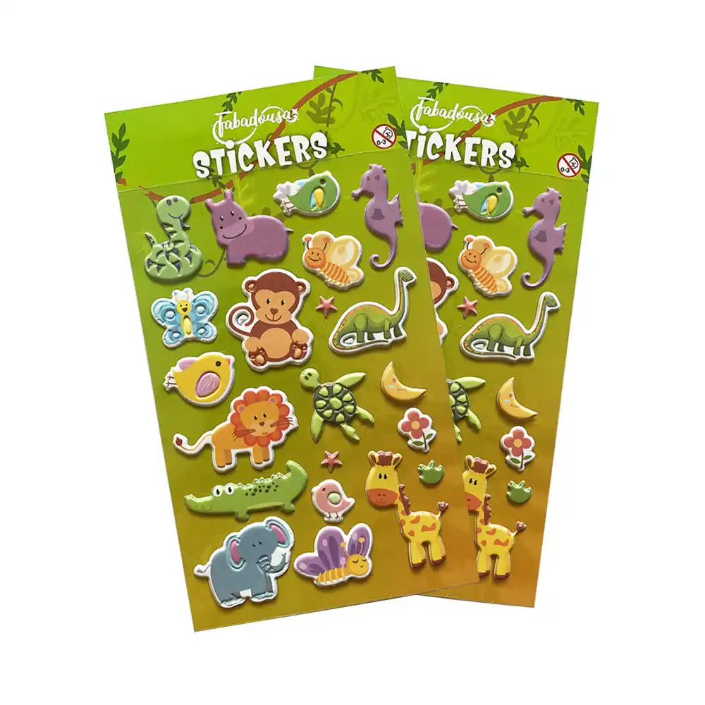 Zoo Animal Stickers (Pack of 3 Sheets) – Party Pieces