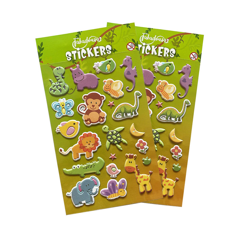 Zoo Animal Stickers (Pack of 3 Sheets)
