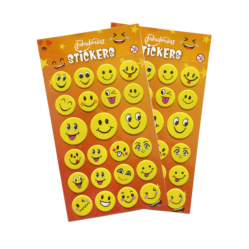 Smiley Face Stickers (Pack of 3 Sheets)