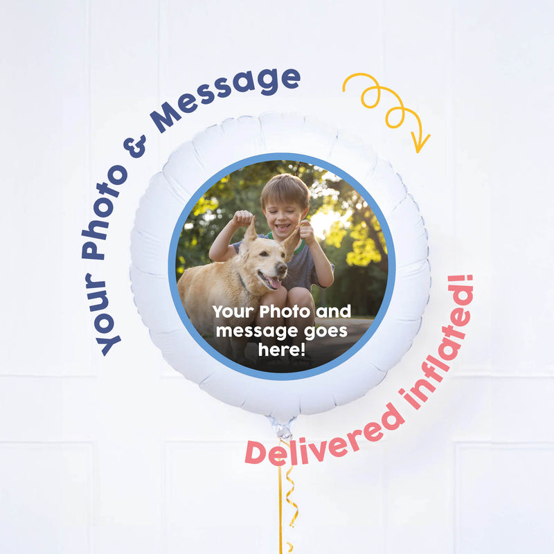 Personalised Pet Photo Balloon - Pink or Blue Outlined