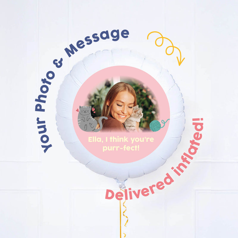 Personalised Pet Photo Balloon - Pink Cat