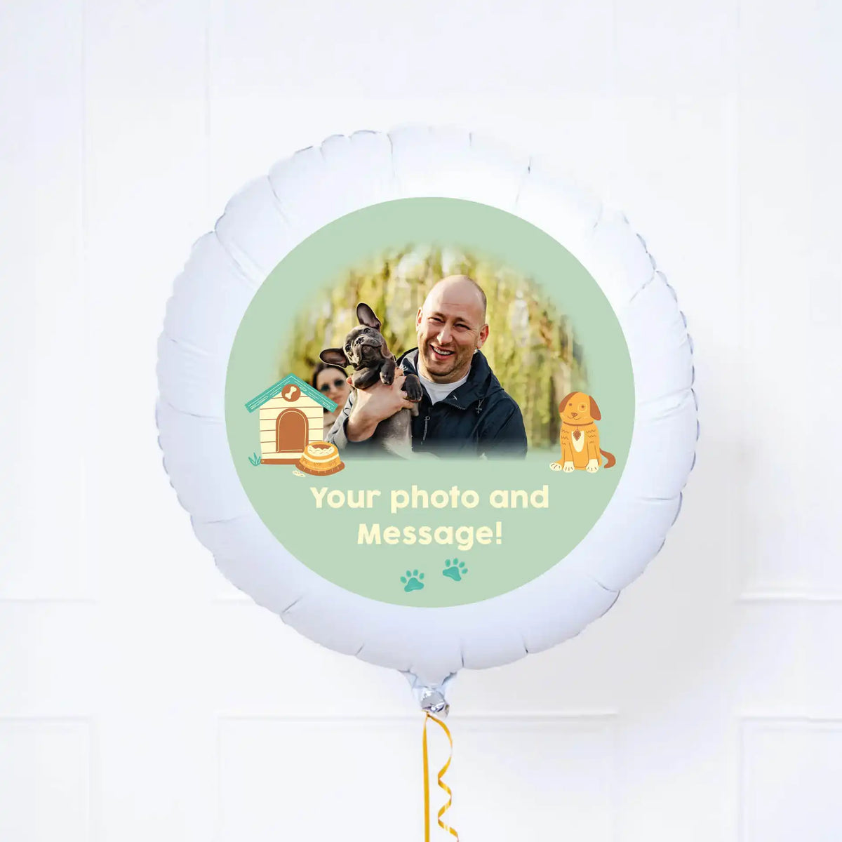 Personalised Pet Photo Balloon - Green Doghouse Personalised Balloons