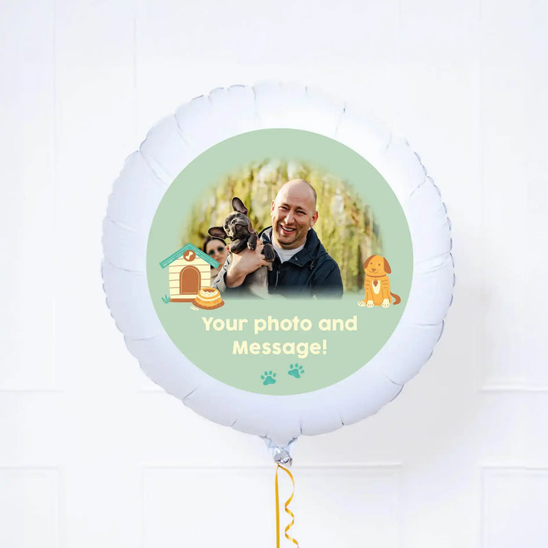 Personalised Pet Photo Balloon - Green Doghouse Personalised Balloons