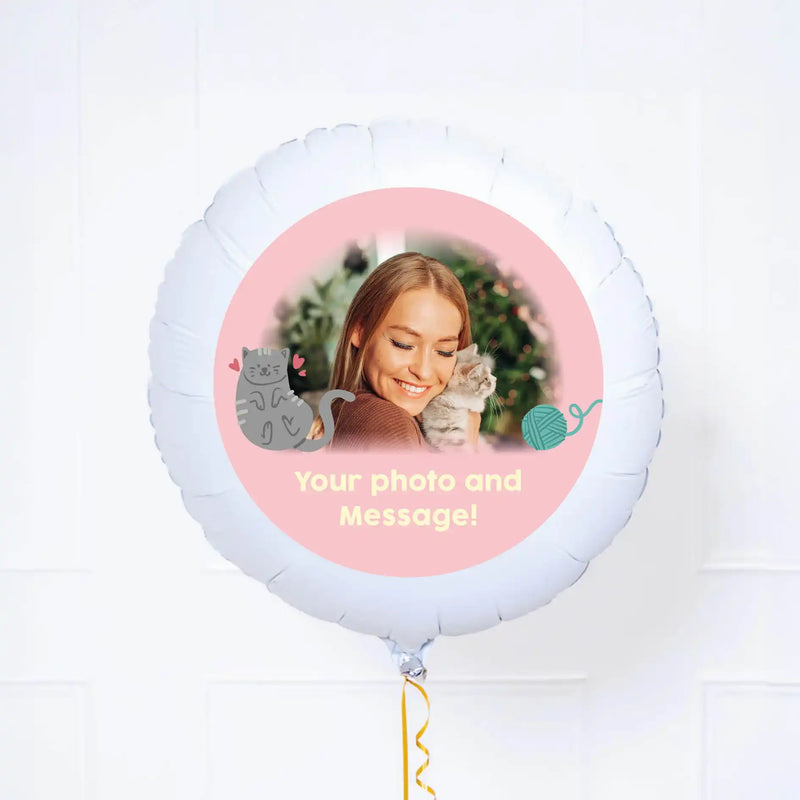 Personalised Pet Photo Balloon - Pink Cat Personalised Balloons