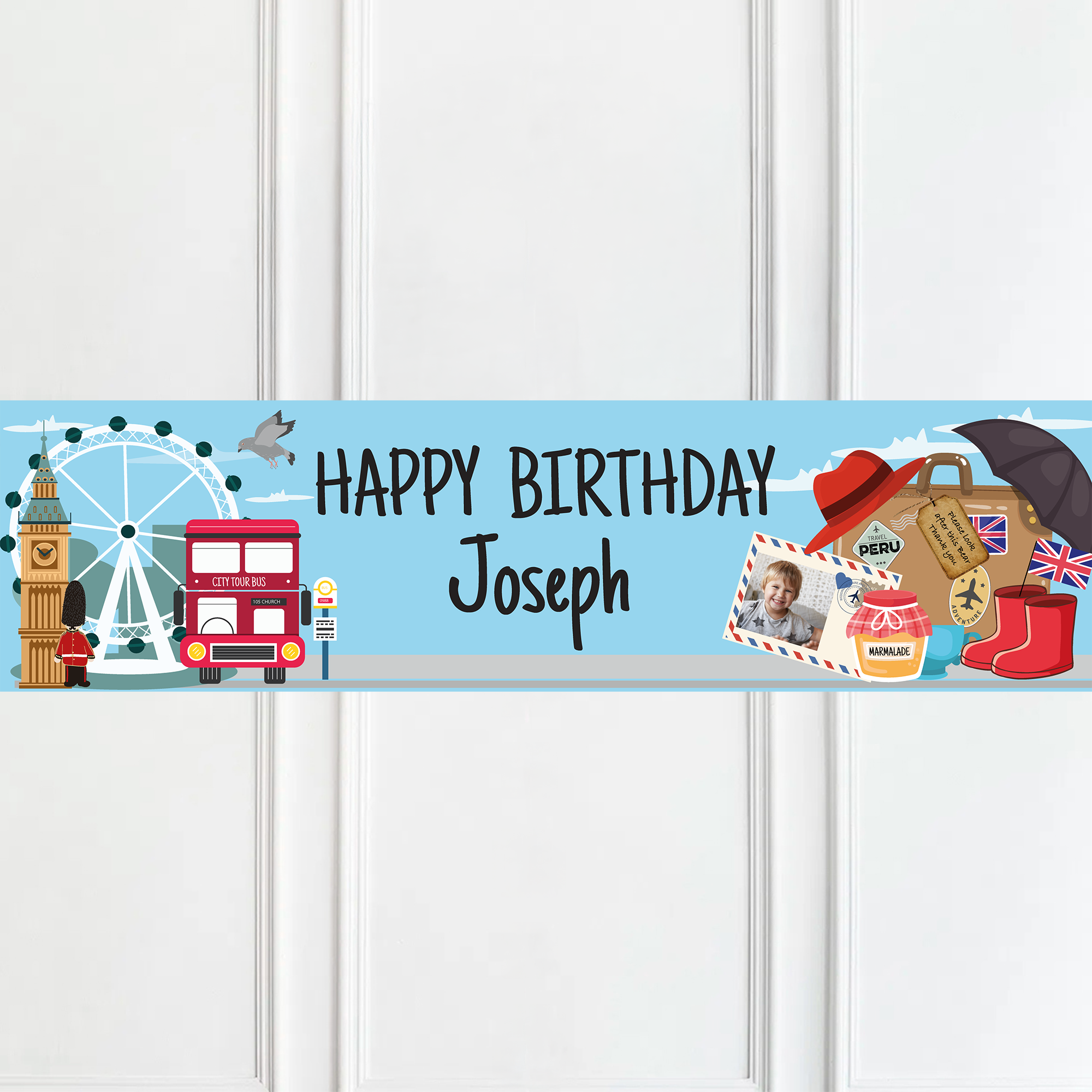London Bear Personalised Party Banner Personalised Banner