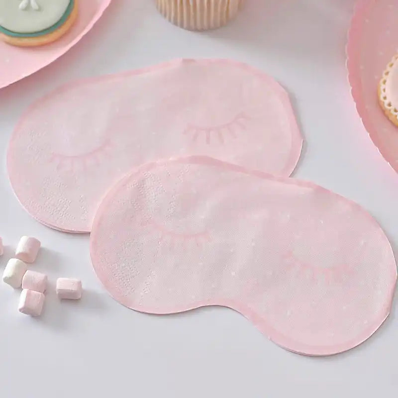 Pink Eye Mask Pamper Party Paper Napkins (x16) Kids Party