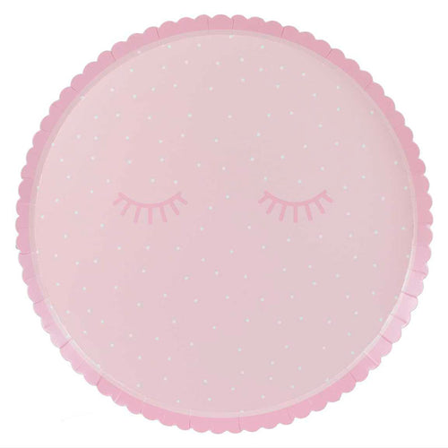 Pink Pamper Party Paper Plates (x8)