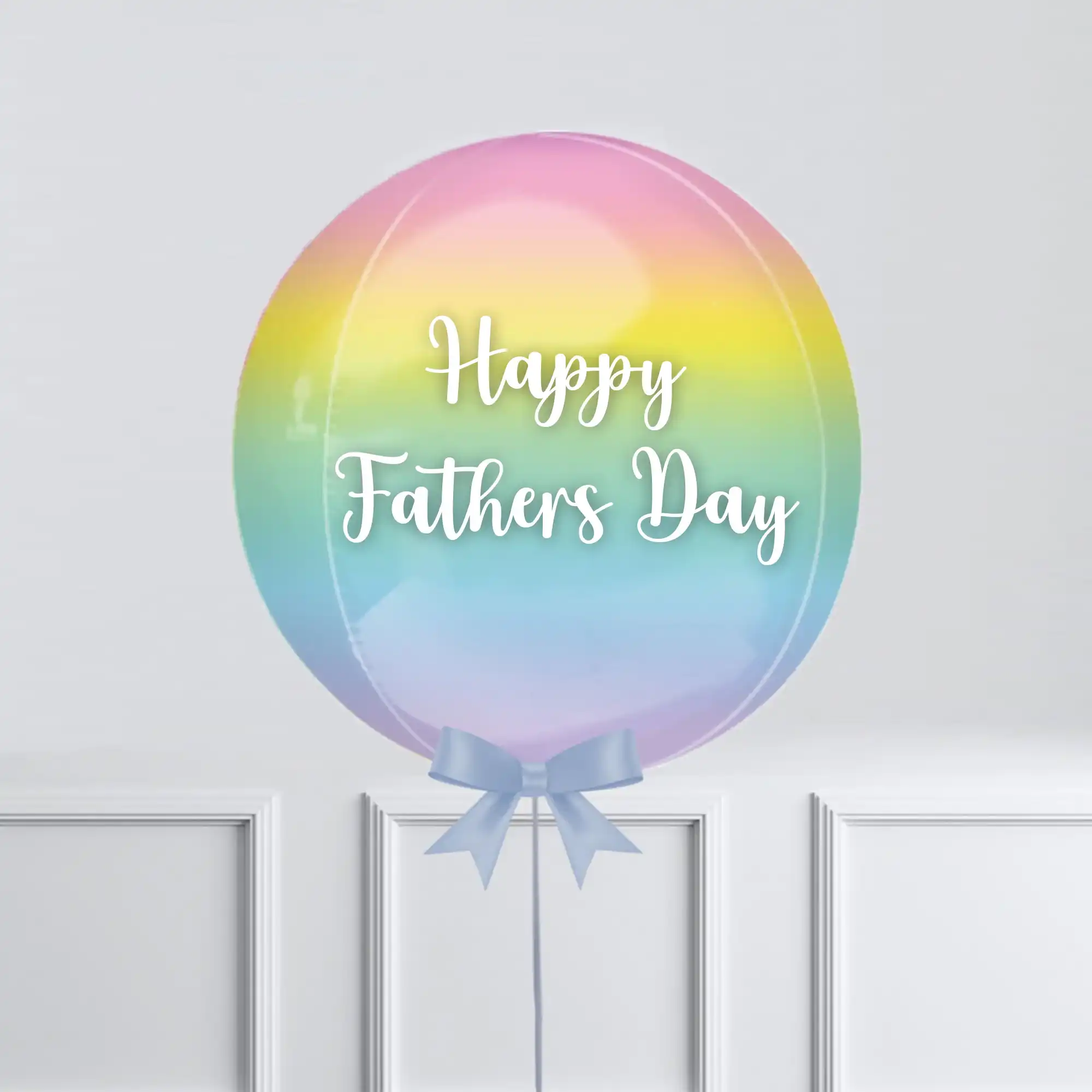 Personalised Orb Balloon - Pastel Rainbow Ombre Personalised Balloons